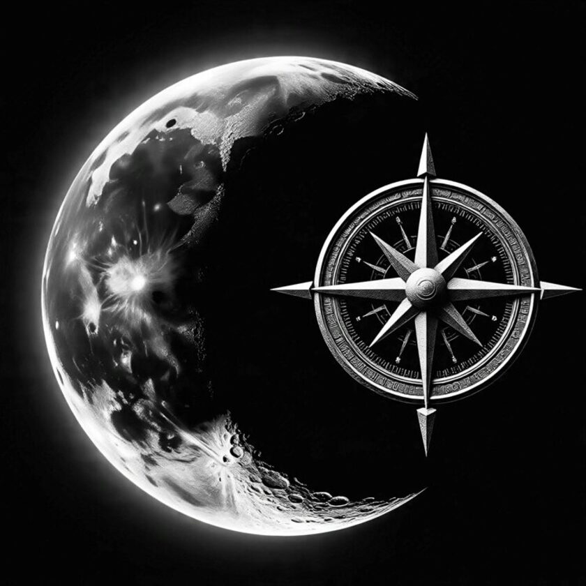 Luna Strategic Partners — moon and compass mark